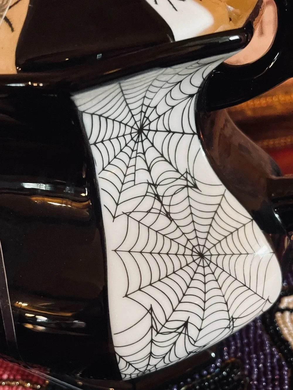 GRACE TEAWARE NWT Halloween Spider And Web Fine Porcelain Gothic Witchy Teapot